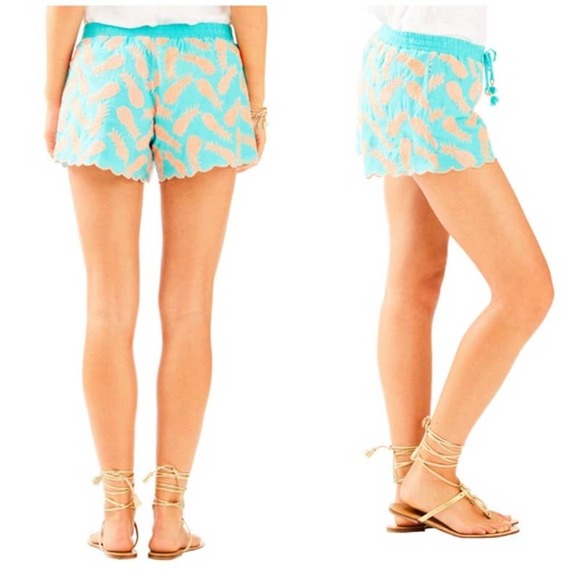 LILLY PULITZER Babybreeze pineapple pull on shorts XS - Picture 1 of 8